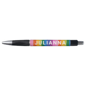 Cute Colorful Fun Rainbow Stripes Personalized  Pen