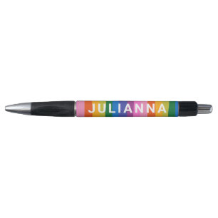 Cute Colorful Fun Rainbow Stripes Personalized  Pen