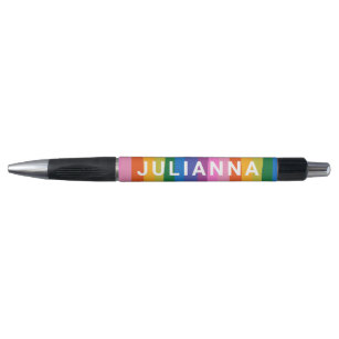 Cute Colorful Fun Rainbow Stripes Personalized  Pen