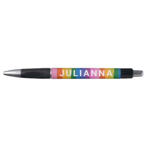 Cute Colorful Fun Rainbow Stripes Personalized  Pen