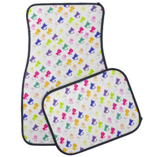 Cute colorful funny cats pattern car floor mat
