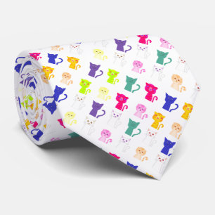 Cute colorful funny cats pattern license plate fra neck tie