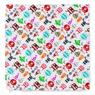 Cute colorful funny monsters patterns bandana