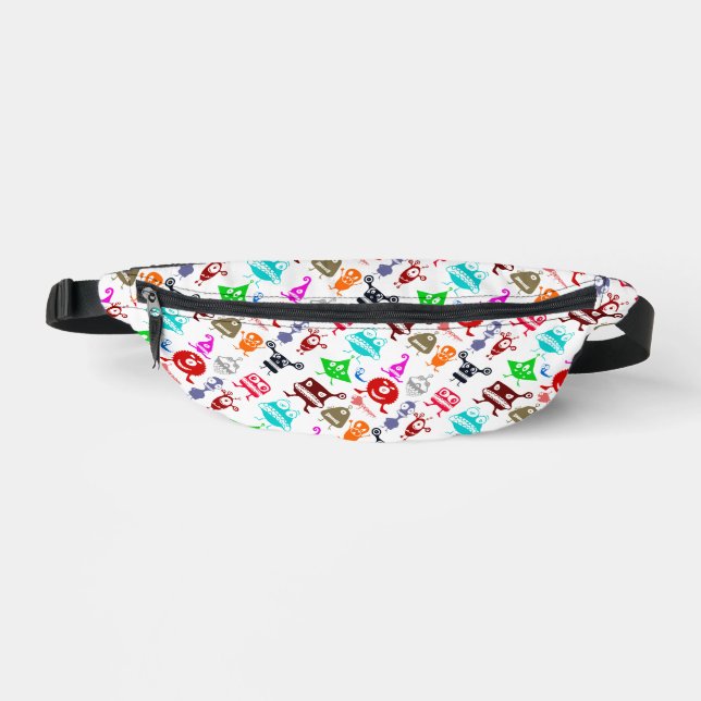 Cute colorful funny monsters patterns fanny pack (Front)