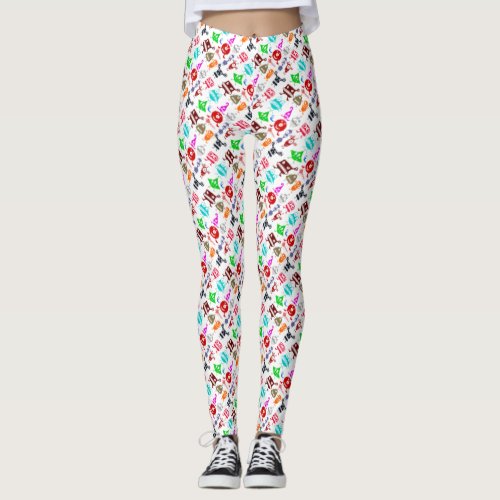 Cute colorful funny monsters patterns High_Top sne Leggings