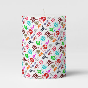 Cute colorful funny monsters patterns pillar candle