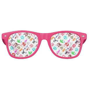 Cute colorful funny monsters patterns retro sunglasses