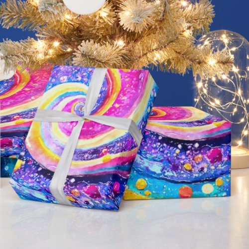 CUTE COLORFUL GALAXY  WRAPPING PAPER