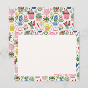 Cute Colorful Garden Flowers Note Card
