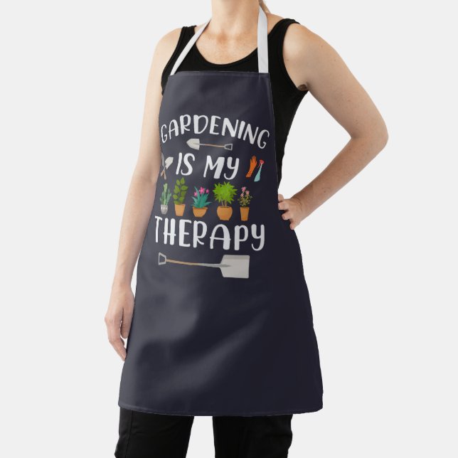 Cute Colorful Gardening is My Therapy Plants Apron (Insitu)