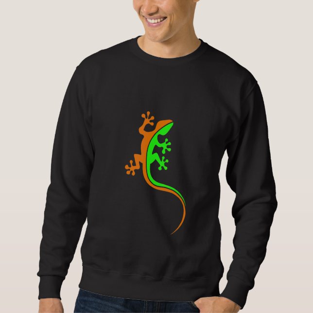 Cute Colorful Gecko Wildlife Lizard Sweatshirt (Front)