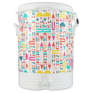 Cute colorful geometric forms patterns votive cand beverage cooler