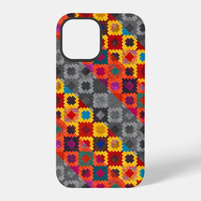 Cute colorful geometric patterns iphone case (Back)