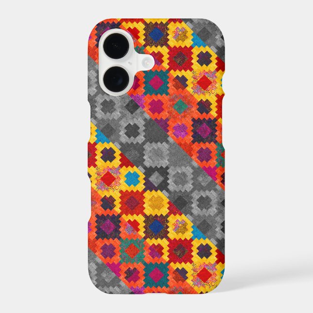 Cute colorful geometric patterns iphone case (Back)