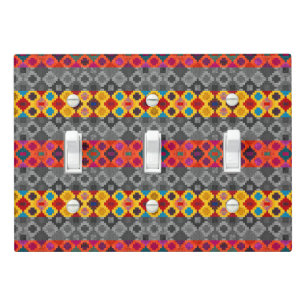 Cute colorful geometric patterns light switch cover