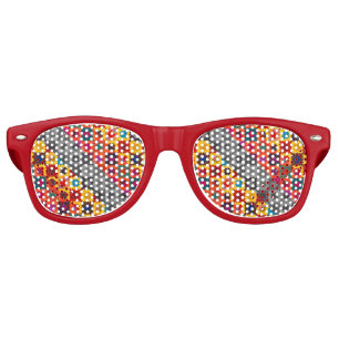 Cute colorful geometric patterns retro sunglasses