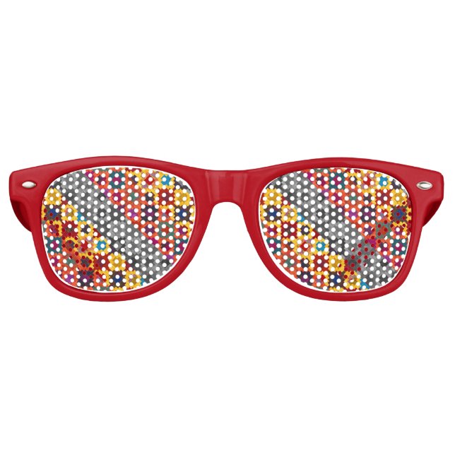 Cute colorful geometric patterns retro sunglasses (Front)