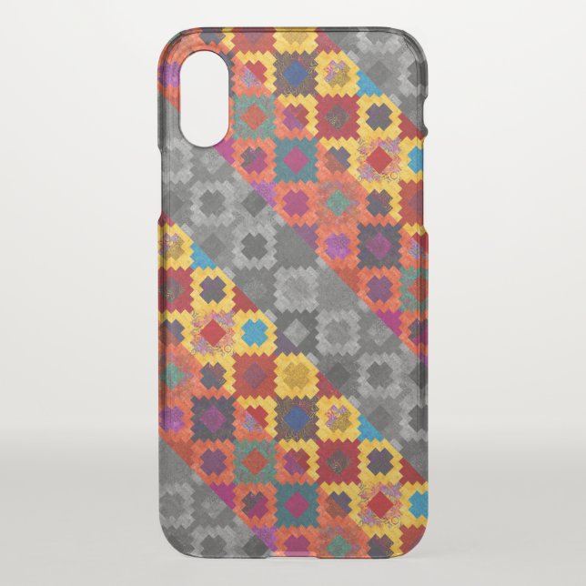 Cute colorful geometric patterns uncommon iPhone case (Back)