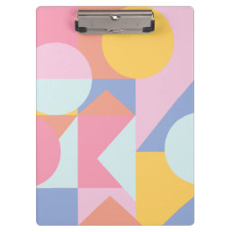 Cute Colorful Geometric Shapes Collage Artwork Clipboard