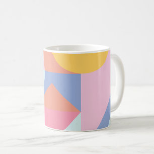 Cute Colorful Geometric Shapes Collage Artwork Coffee Mug