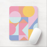 Cute Colorful Geometric Shapes Collage Artwork Mouse Pad<br><div class="desc">This fun,  fresh graphic design collage features geometric simple shapes in a cute color palette of pastels and soft brights.</div>