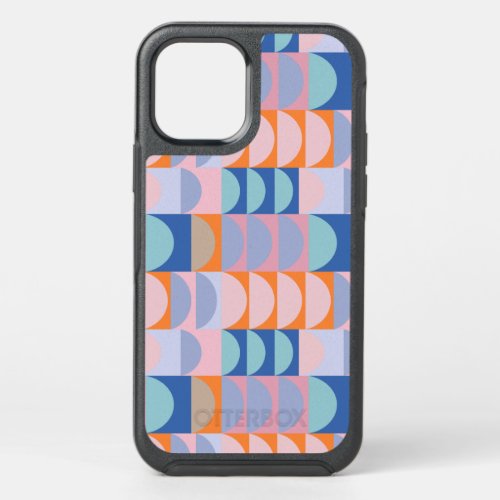 Cute Colorful Geometric Shapes Pattern Blue OtterBox Symmetry iPhone 12 Case
