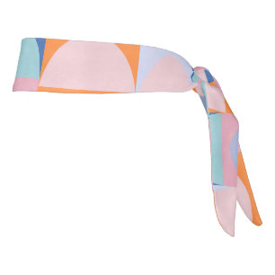 Cute Colorful Geometric Shapes Pattern Blue Tie Headband