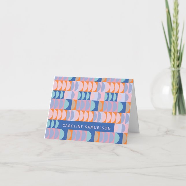 Cute Colorful Geometric Shapes Personalized Note Card (Front)