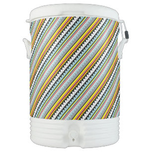 Cute colorful geometric stripes pattern beverage cooler