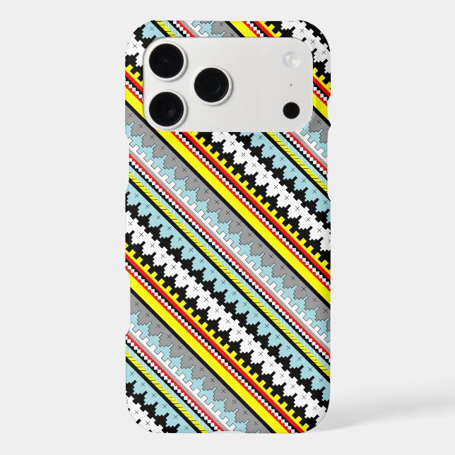 Cute colorful geometric stripes pattern iphone case (Back)