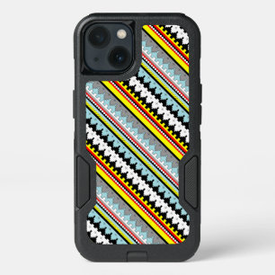 Cute colorful geometric stripes pattern iPhone 13 case