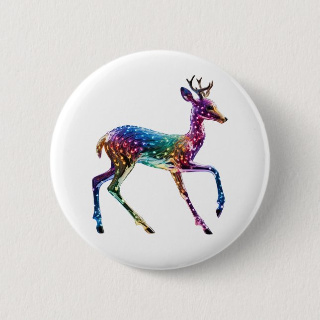 Cute Colorful Giraffe Button (Front)
