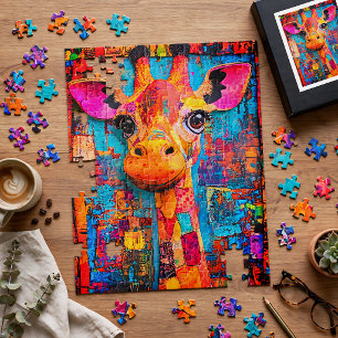 Cute Colorful Giraffe Jigsaw Puzzle