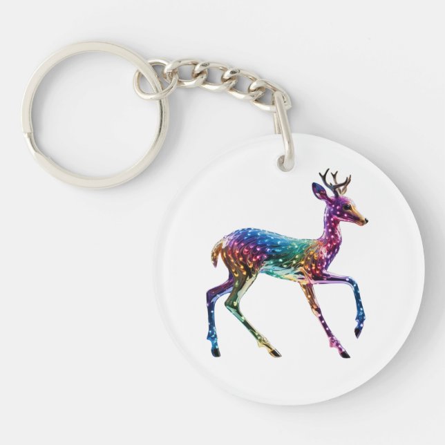 Cute Colorful Giraffe Keychain (Front)