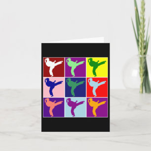 Cute Colorful Girl Karate Martial Arts Pop Type Ar Card