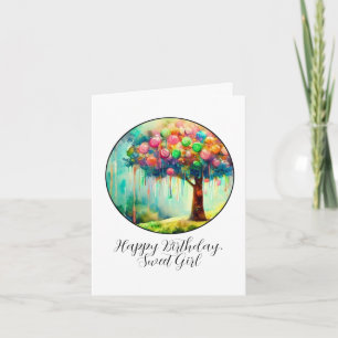 Cute Colorful Girl's Birthday Card