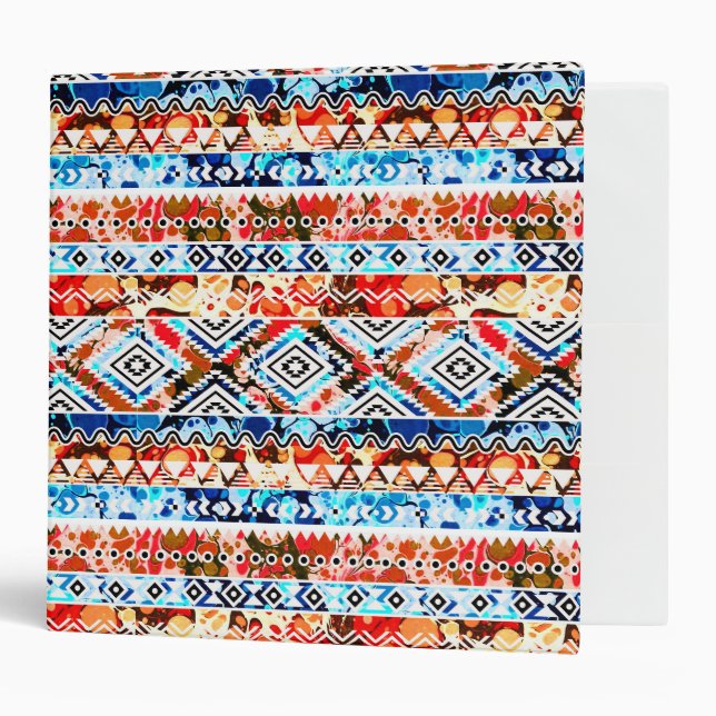 Cute colorful girly aztec patterns binder (Front/Inside)