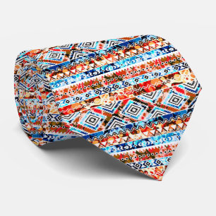 Cute colorful girly aztec patterns neck tie