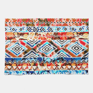 Cute colorful girly aztec patterns towel