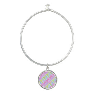 Cute colorful girly geometric graffiti patterns bangle bracelet