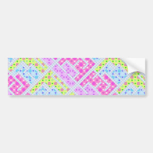 Cute colorful girly geometric graffiti patterns bumper sticker