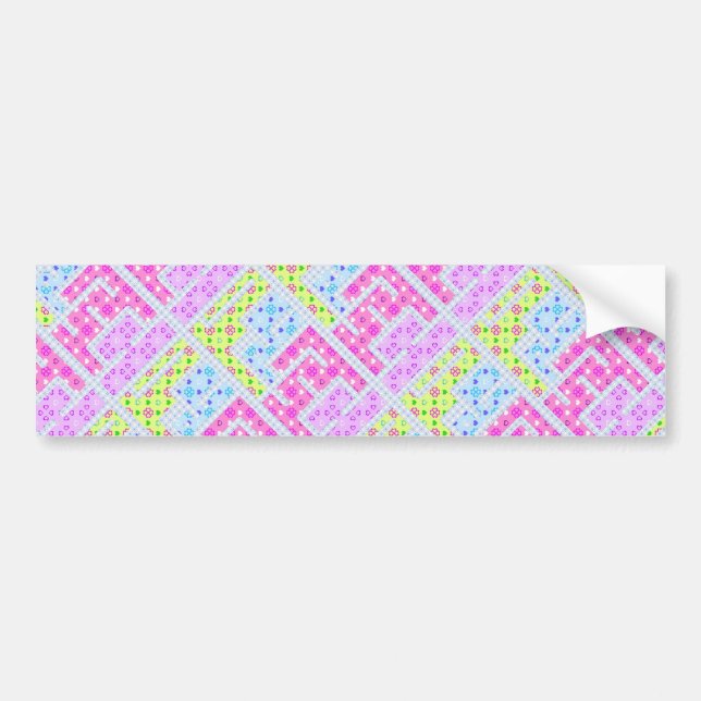 Cute colorful girly geometric graffiti patterns li bumper sticker (Front)