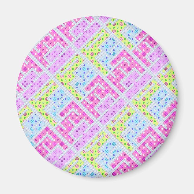 Cute colorful girly geometric graffiti patterns li magnet (Front)