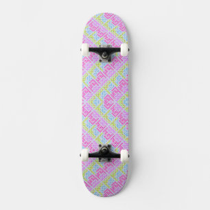 Cute colorful girly geometric graffiti patterns li skateboard