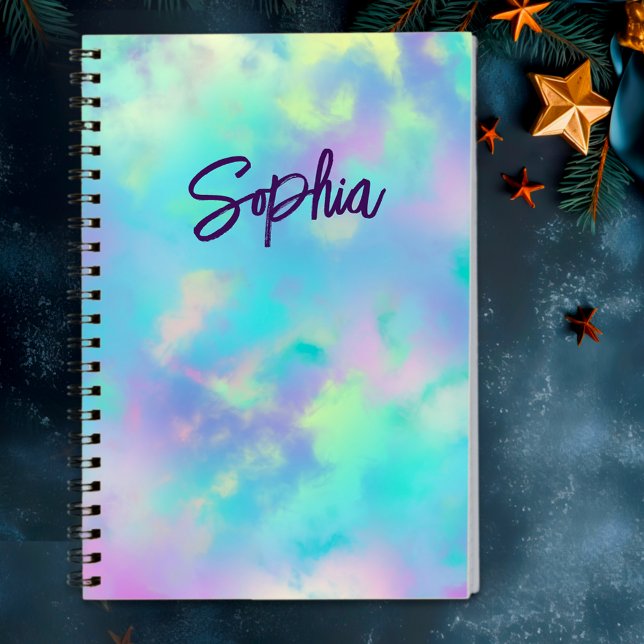 Cute colorful girly marbling monogram  notebook (Creator Uploaded)