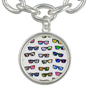 Cute colorful glasses patterns bracelet