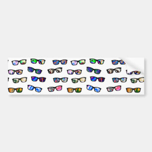 Cute colorful glasses patterns bumper sticker