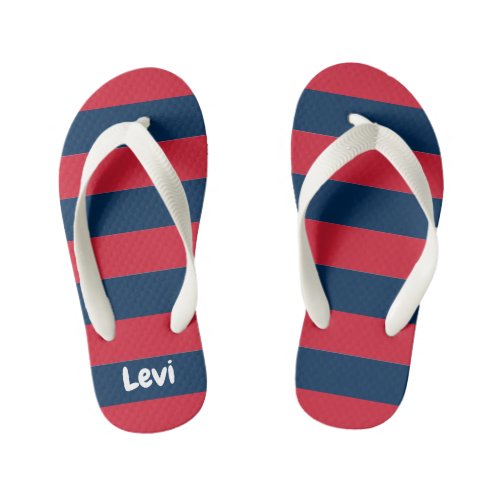 Cute Colorful Gradient Striped Pattern Kids Flip Flops