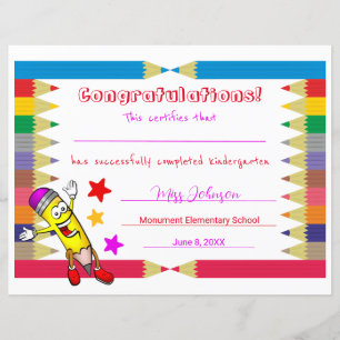 Cute & Colorful Graduate Certificate for Kids