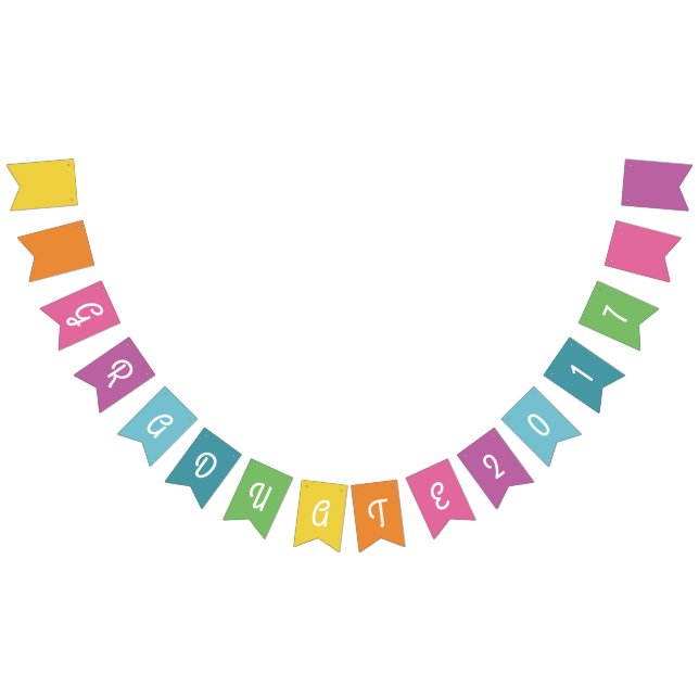 Cute Colorful Graduation Bunting Bunting Flags (All)